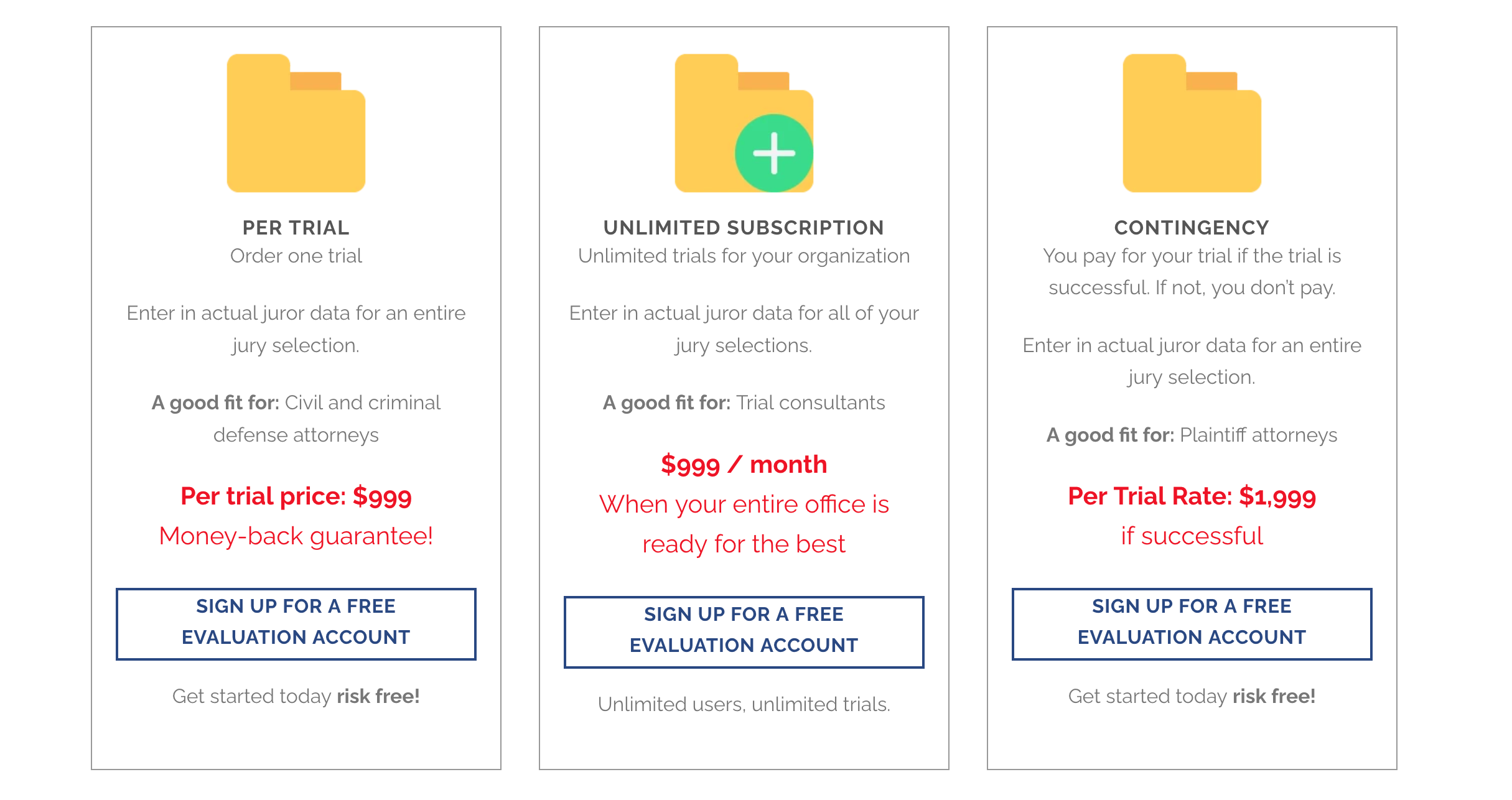 Pricing for JurorSearch