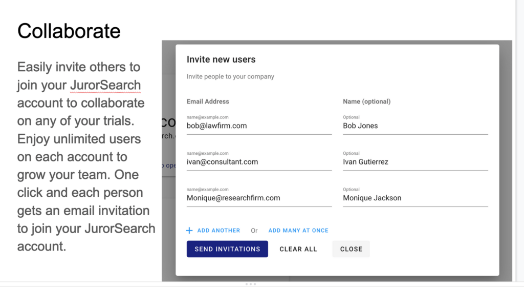 Collaborate by inviting other people